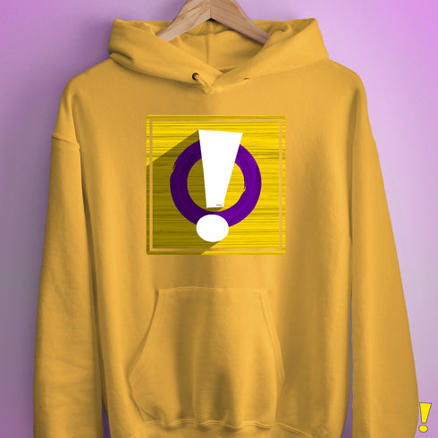 Intersex Pride Flag Exclamation Point Hoodie - Mustard